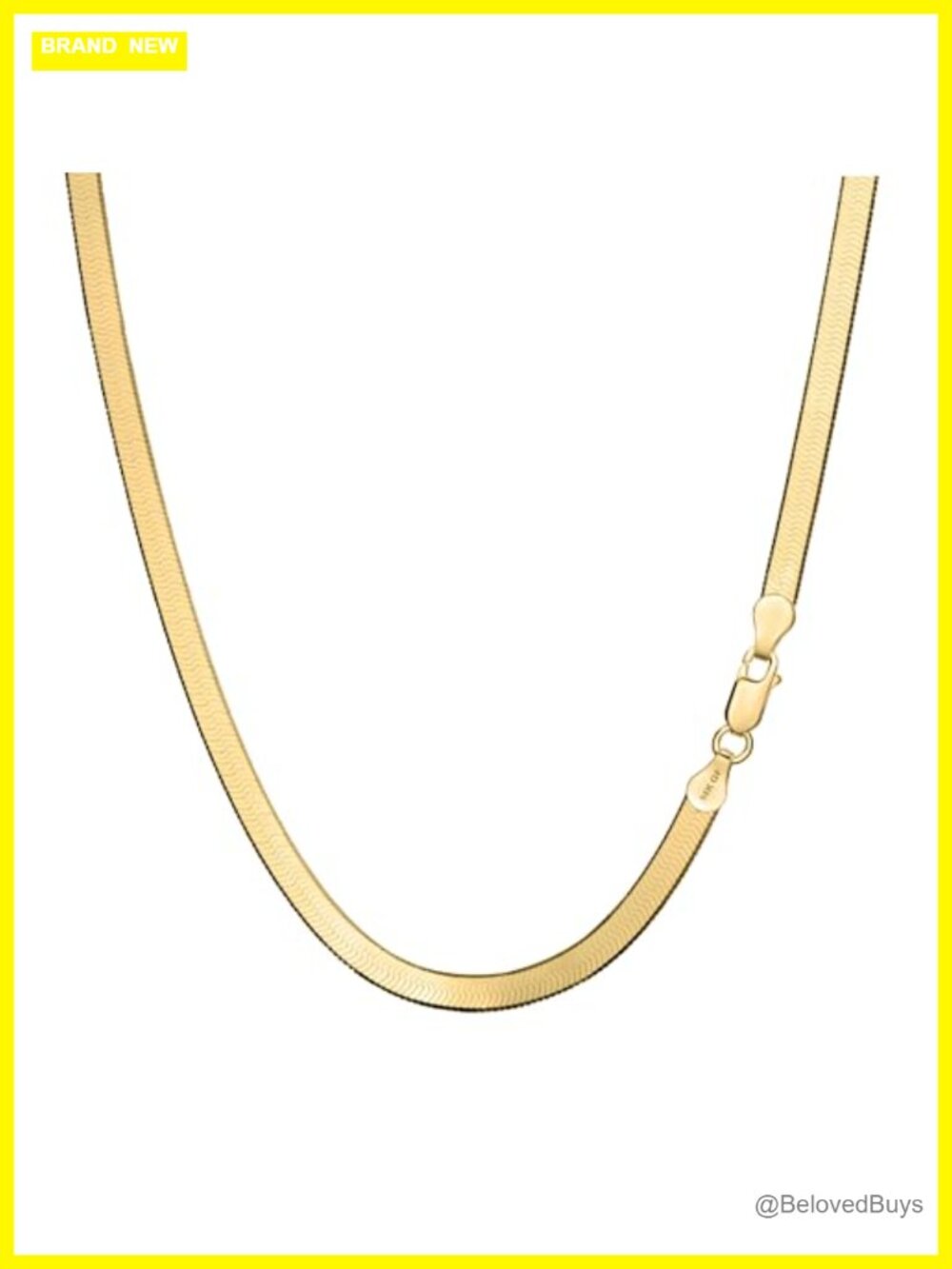 14K Gold Herringbone Chain Necklace Flat Snake Layered Jewelry Gift